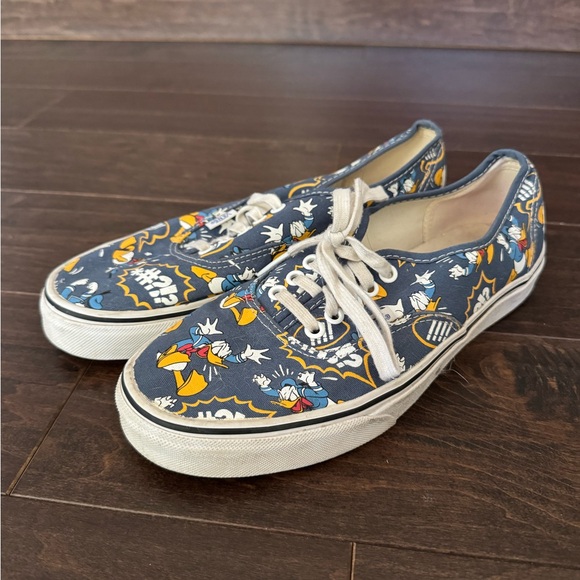 Vans Other - Vans x Disney Donald Duck Authentic Blue Cartoon Print Sneakers men’s 8 good